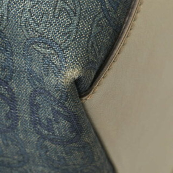 Gucci GG denim tote bag Shoulder Bag blue white leather - Picture 8 of 8